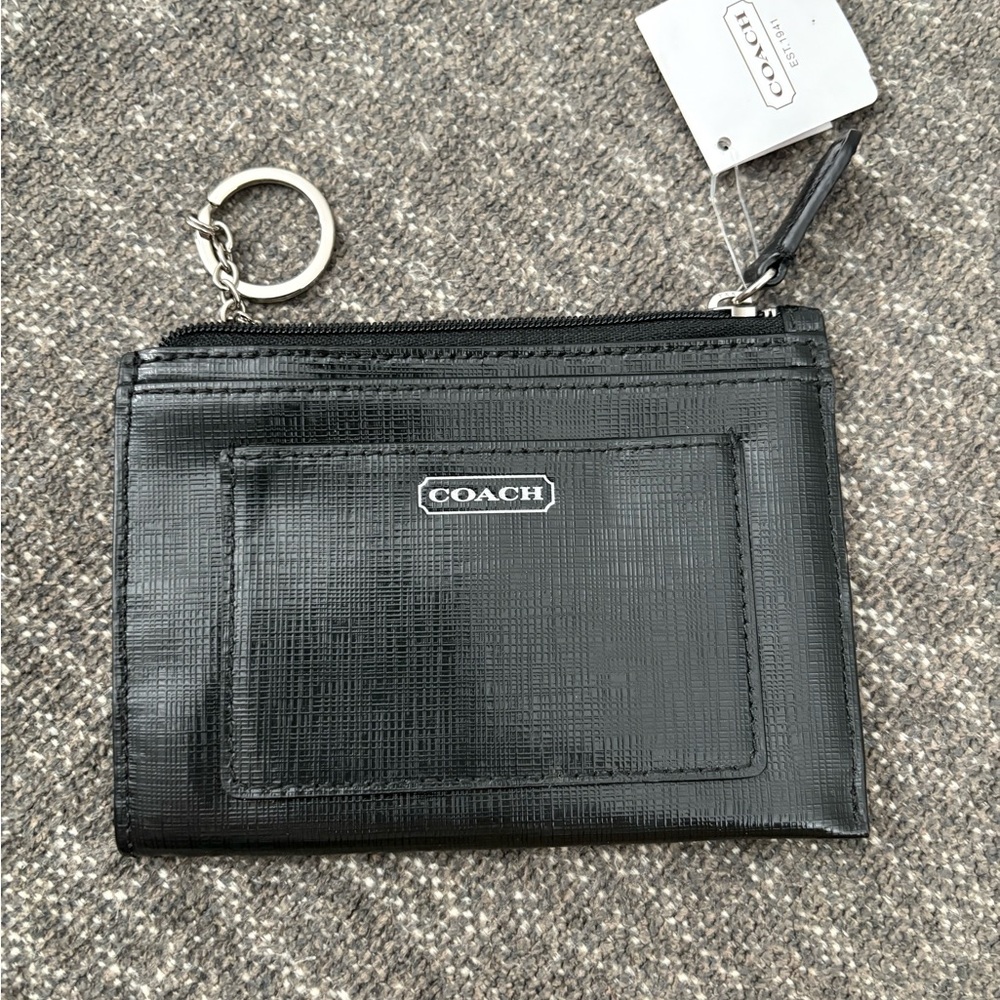 Coach Textured Black Leather Pouch